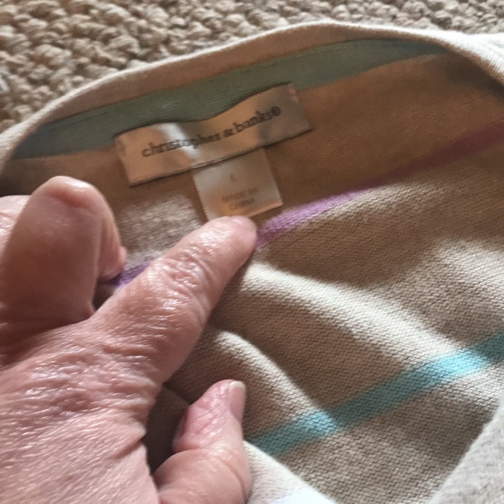 Christopher & Banks Cardigan5clear buttons-tan,brown,white,purple,mint - Picture 6 of 6